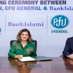 "BankIslami mobile banking app offering digital microtakaful plans through EFU Life and EFU General partnership"
