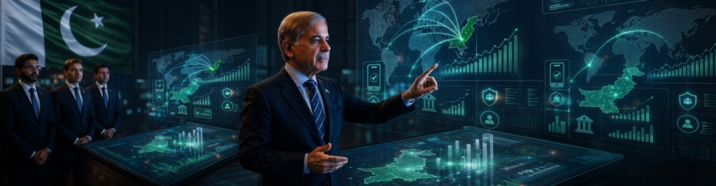 "Prime Minister Shehbaz Sharif chairs meeting on Pakistan's cashless economy and digital remittances push"