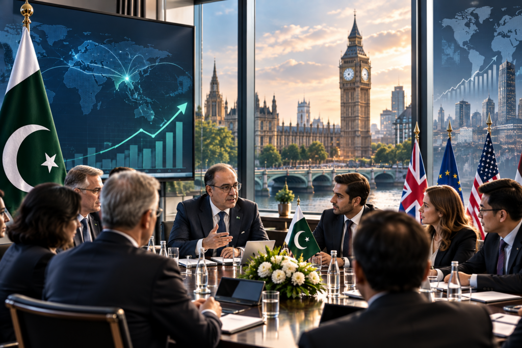 55 global investment funds meet Pakistani delegation at J.P. Morgan conference in London